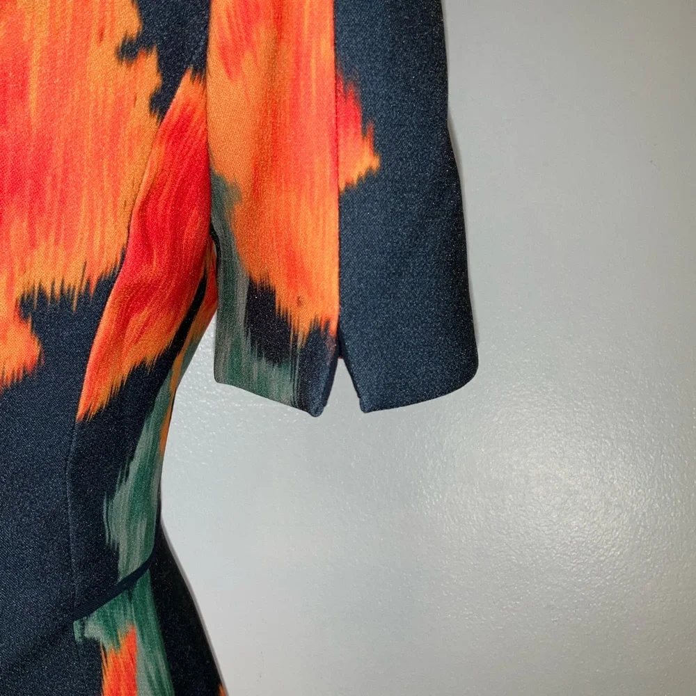 McGinn by Anthropologie Orange A-Line Puff Sleeve Midi Dress - Picture 5 of 12